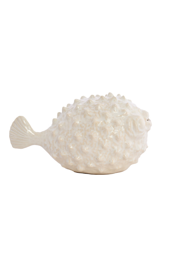 Ornament 25,5x14,5x14 cm FISH ceramics cream