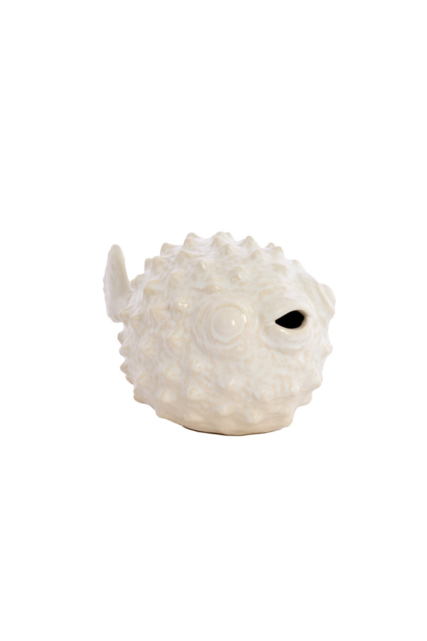 Ornament 25,5x14,5x14 cm FISH ceramics cream