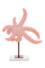 Ornament on base 28x8x36 cm STARFISH light pink+marble white