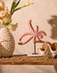 Ornament on base 28x8x36 cm STARFISH light pink+marble white