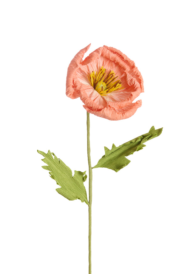 Artificial flower 15x15x57 cm CATO paper green+peach