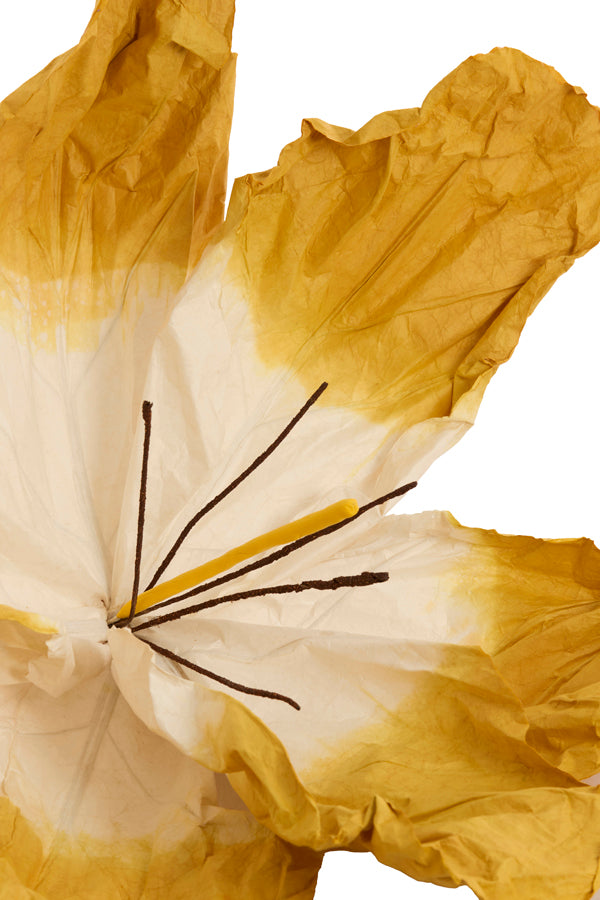 Artificial flower 32x32x120 cm LOEK paper green+yellow