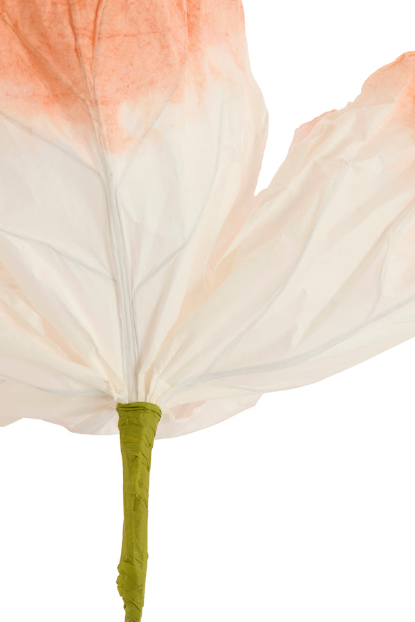 Artificial flower 32x32x120 cm LOEK paper green+peach