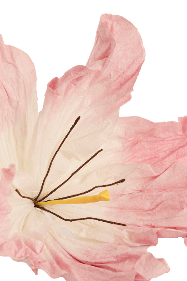 Artificial flower 33x33x120 cm LOEK paper green+light pink