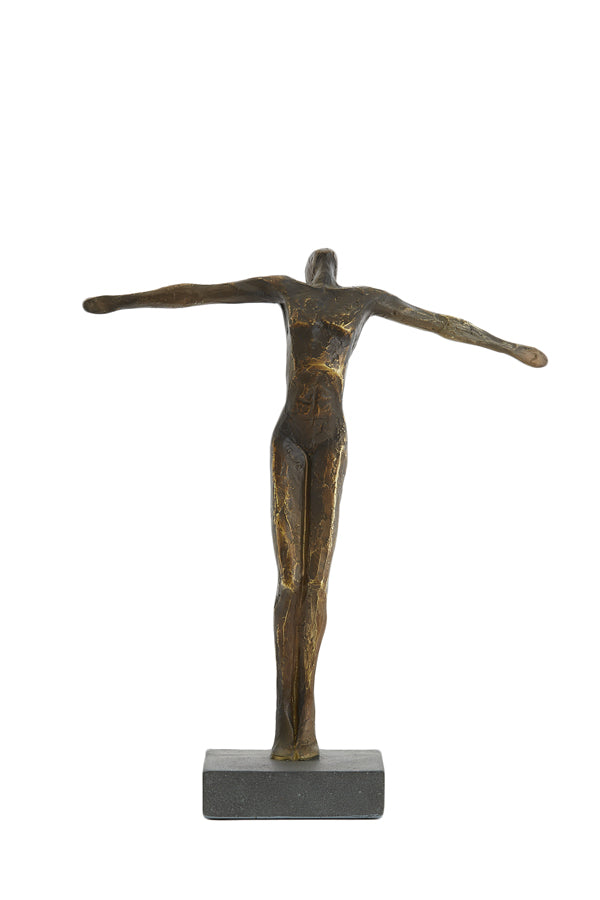 Ornament on base 29,5x9x35,5 cm JIP antique bronze+matt blck