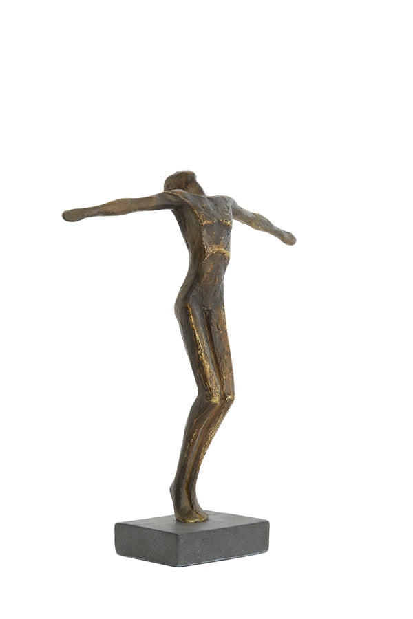 Ornament on base 29,5x9x35,5 cm JIP antique bronze+matt blck