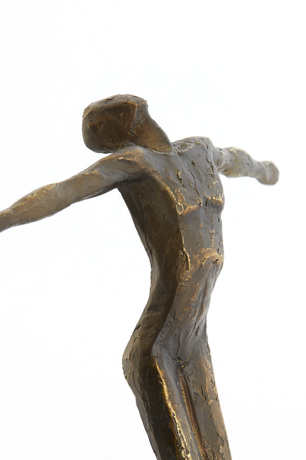 Ornament on base 29,5x9x35,5 cm JIP antique bronze+matt blck