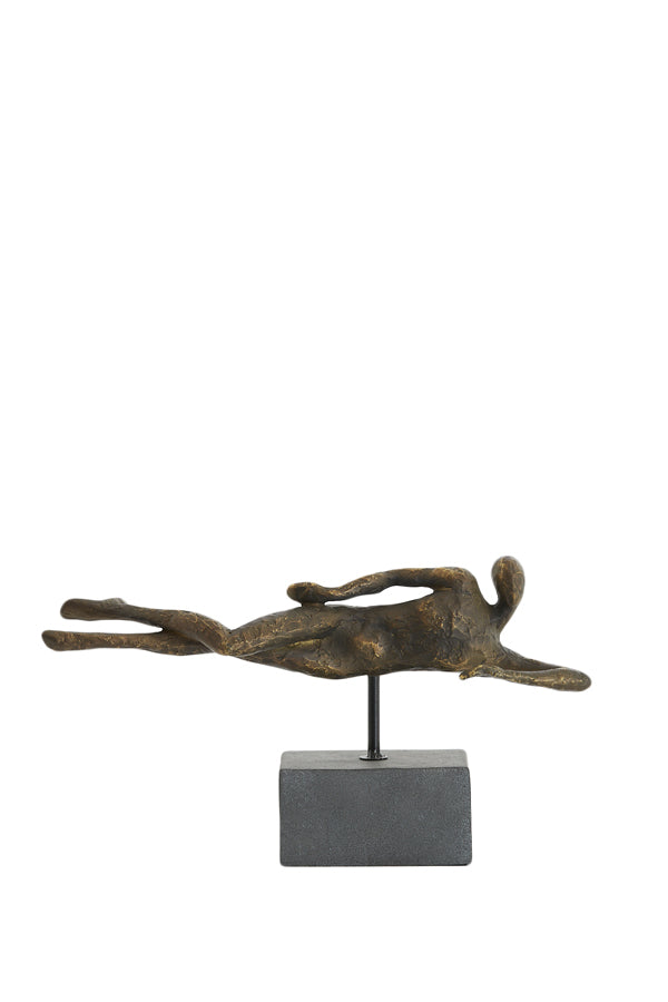 Ornament on base 35x8x19 cm PETE antique bronze+matt black