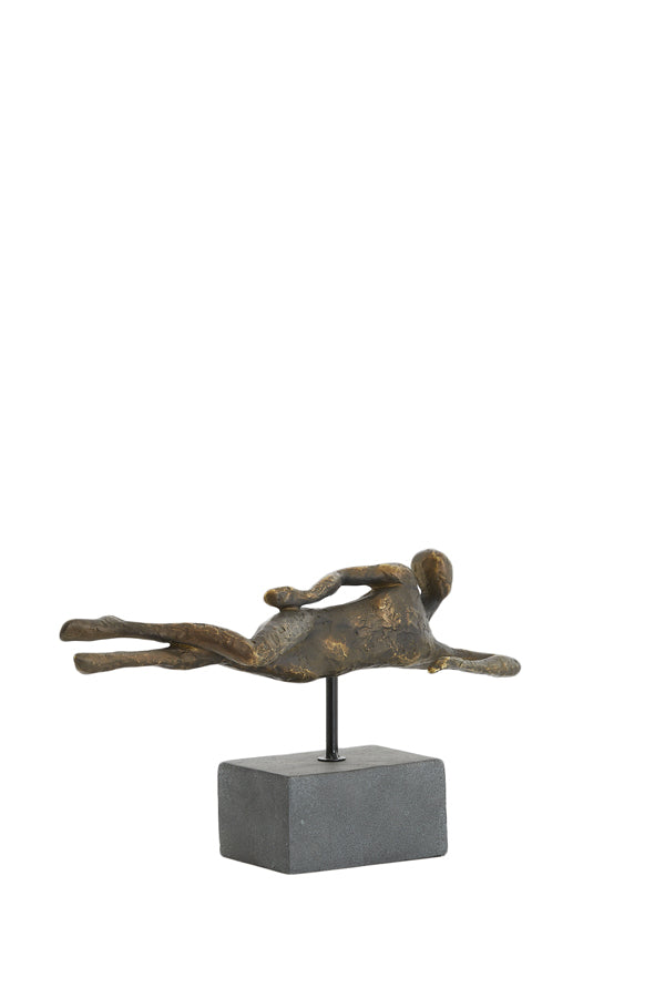 Ornament on base 35x8x19 cm PETE antique bronze+matt black