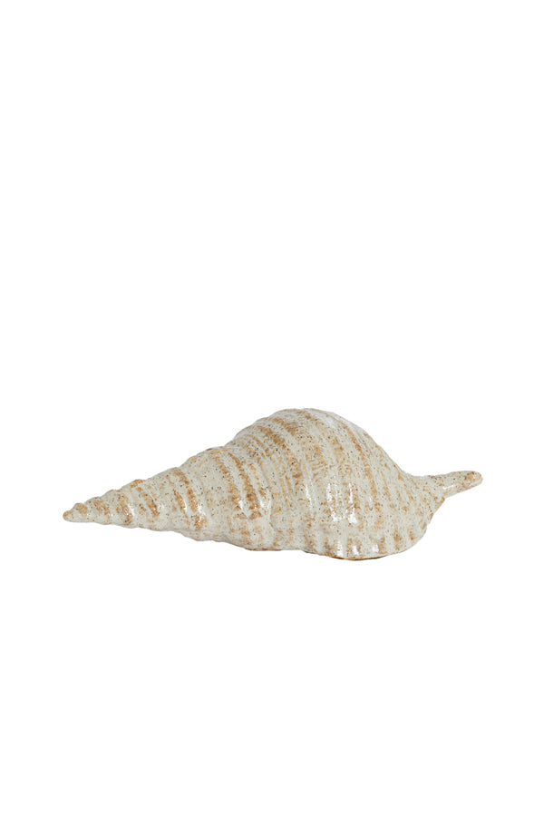 Ornament 23x9,5x7,5 cm SHELL ceramics cream-sand