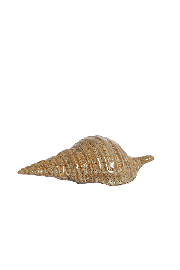Ornament 23x9,5x7,5 cm SHELL ceramics brown