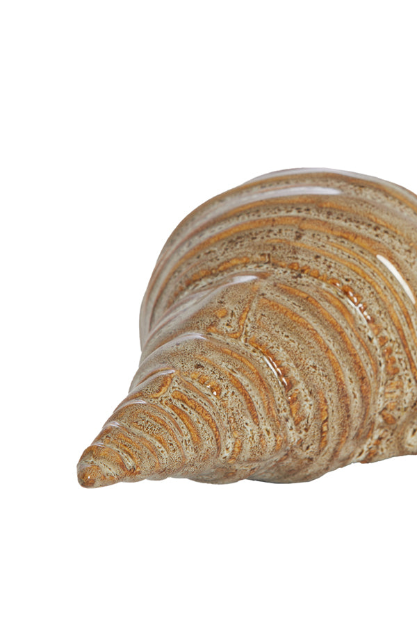 Ornament 23x9,5x7,5 cm SHELL ceramics brown