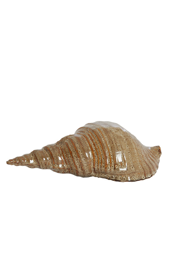 Ornament 27,5x12,5x9 cm SHELL ceramics brown