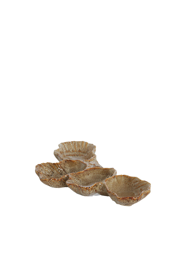 Ornament 29x15,5x3 cm CINDEL ceramics brown