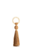 Ornament 11x47 cm YAVIZA ocher yellow+raffia cream