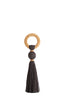 Ornament 11x47 cm YAVIZA dark brown+raffia sand