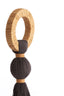 Ornament 11x47 cm YAVIZA dark brown+raffia sand