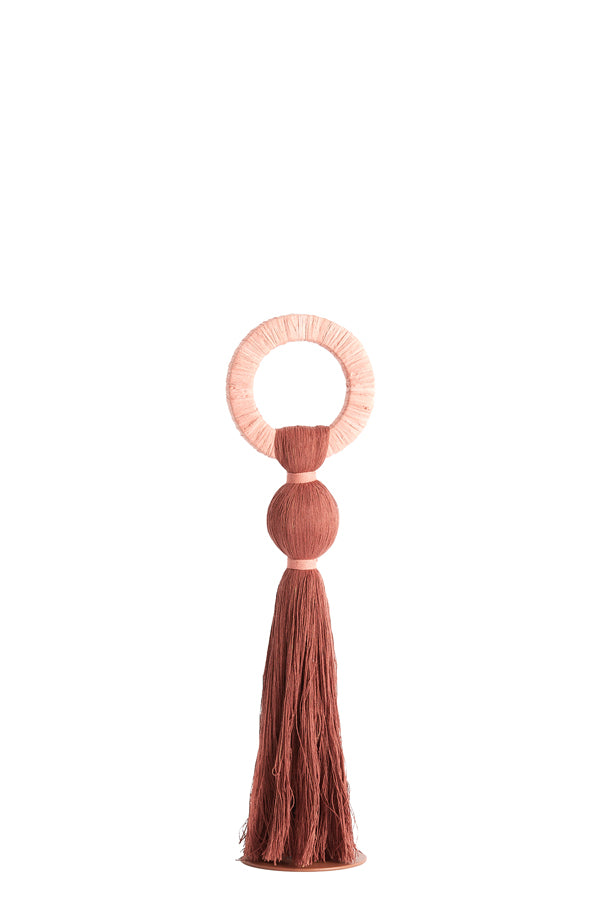 Ornament 11x47 cm YAVIZA terra+raffia light pink