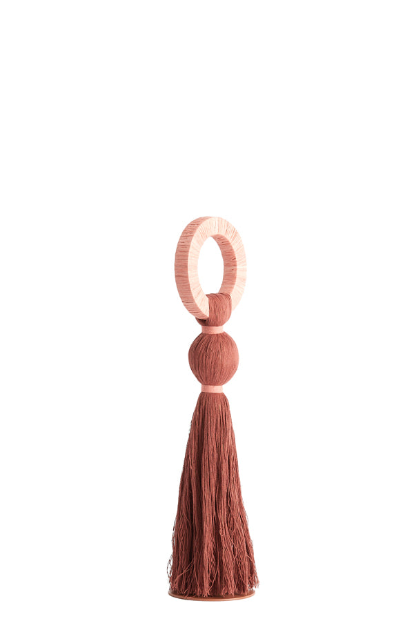 Ornament 11x47 cm YAVIZA terra+raffia light pink