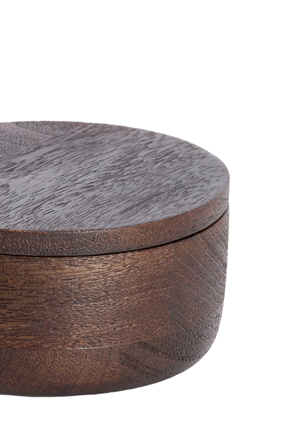 Deco box 14x7 cm METETI wood matt dark brown