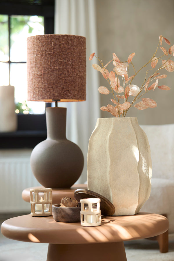 Deco box 19x7 cm METETI wood textured dark brown