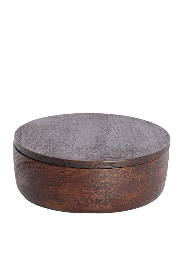 Deco box 19x7 cm METETI wood matt dark brown