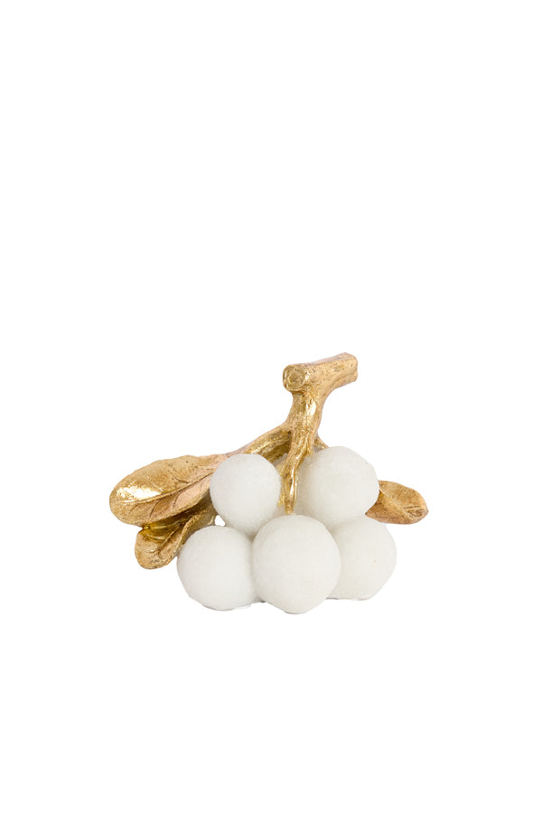 Ornament 16,5x11x11,5 cm JAGODY cream+antique bronze