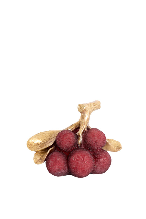 Ornament 16,5x11x11,5 cm JAGODY burgundy+antique bronze