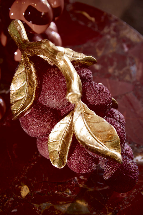 Ornament 24x14x16,5 cm JAGODY burgundy+antique bronze