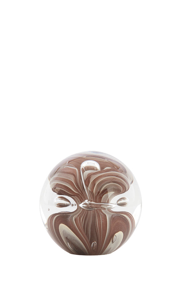 Ornament 8x8 cm BREON glass brown+cream