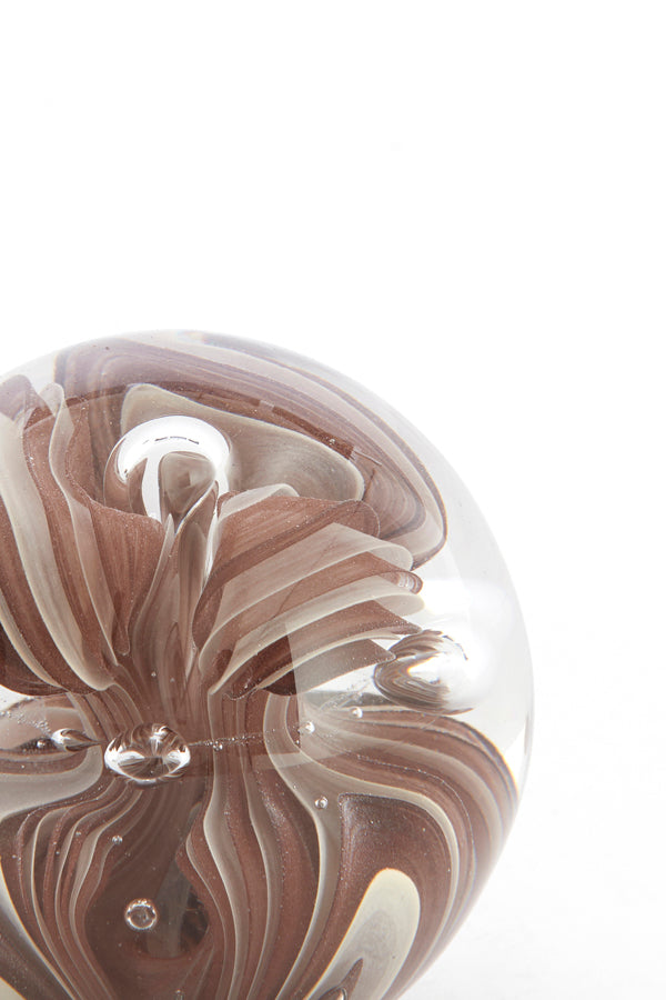 Ornament 8x8 cm BREON glass brown+cream