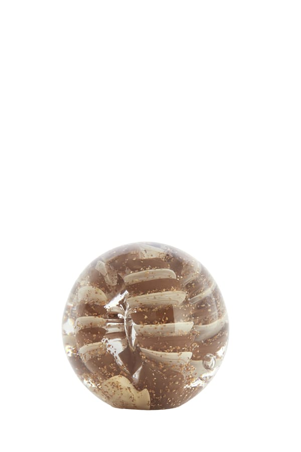 Light & Living Accessories Ornament 8x8 cm SAEL glass brown+cream+glitter House of Isabella UK