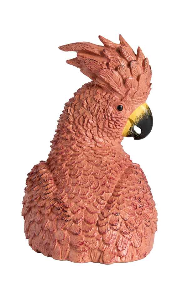 Ornament 14x13x21 cm PARROT dark pink