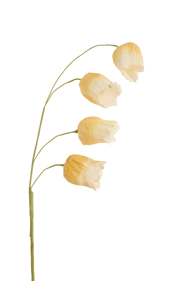 Artificial flower 15x15x70 cm CAIN paper green+ocher yellow