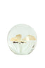 Ornament 8x8 cm BUTTERFLY glass cream