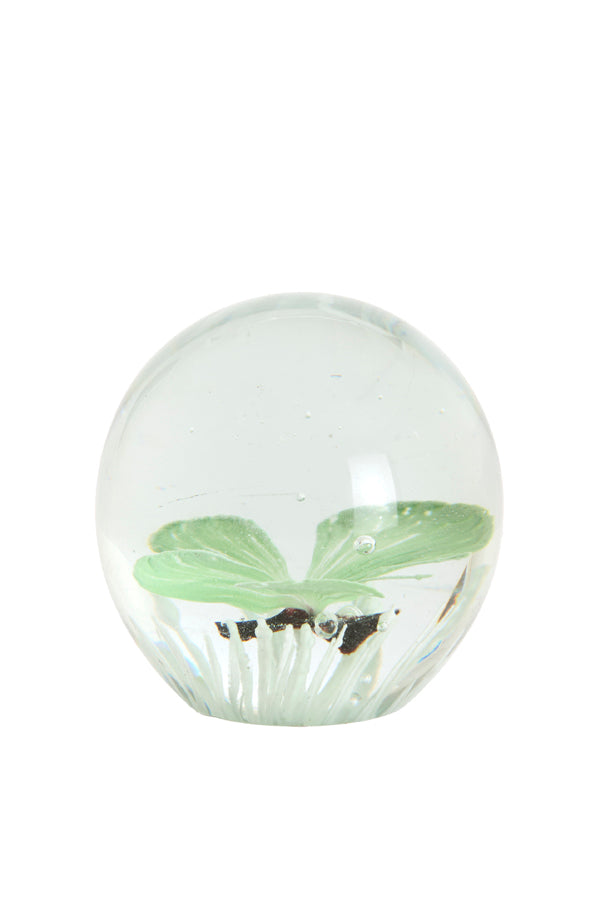 Ornament 8x8 cm BUTTERFLY glass green