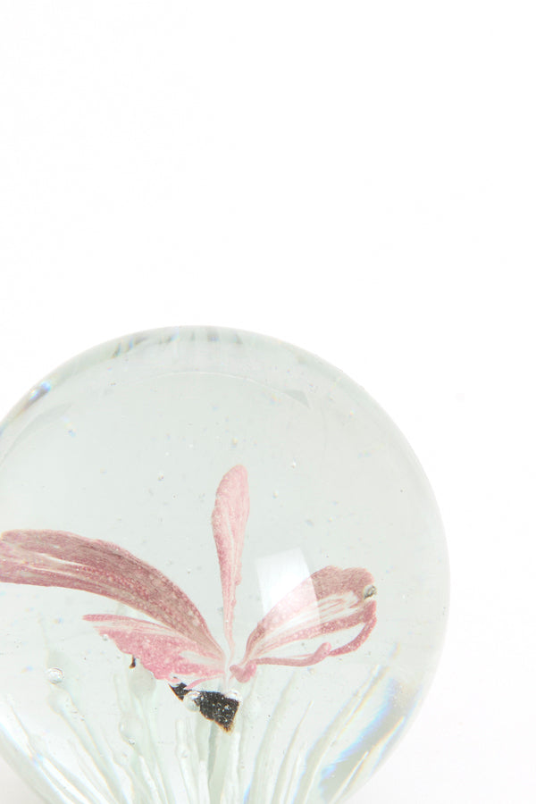 Ornament 8x8 cm BUTTERFLY glass pink