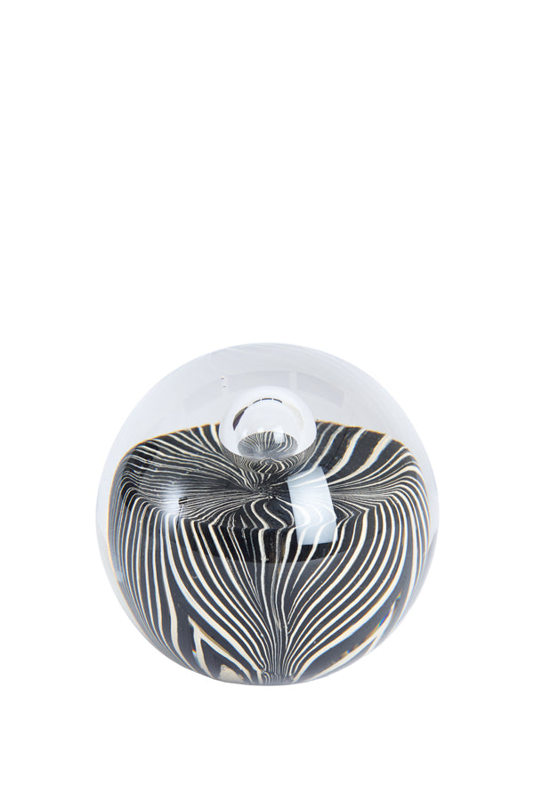 Ornament 10x10 cm MATHYAS glass black+white