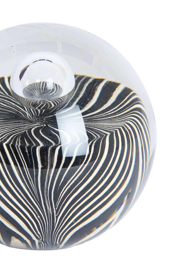 Ornament 10x10 cm MATHYAS glass black+white