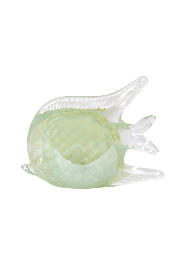 Ornament 17x5x12,5 cm FISH glass cream