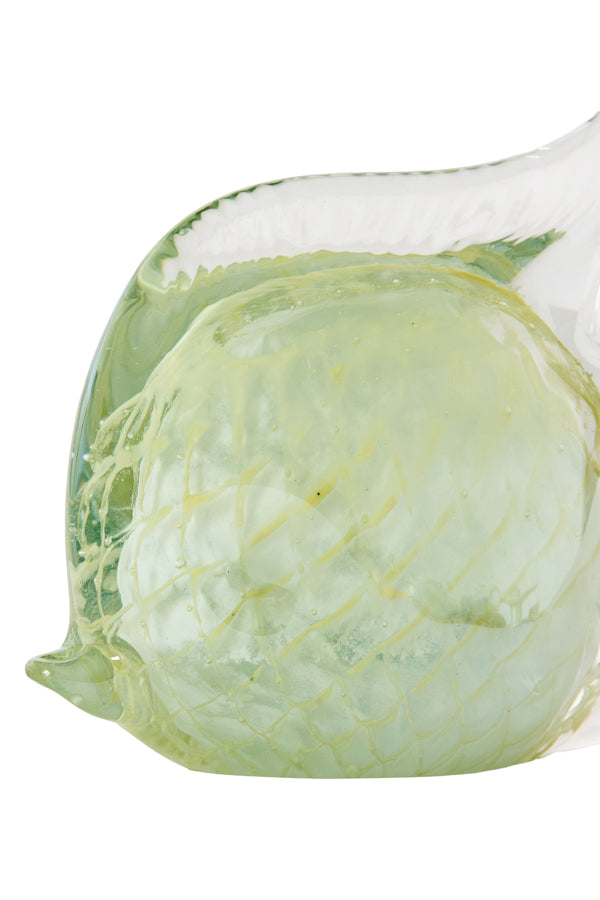 Ornament 17x5x12,5 cm FISH glass cream