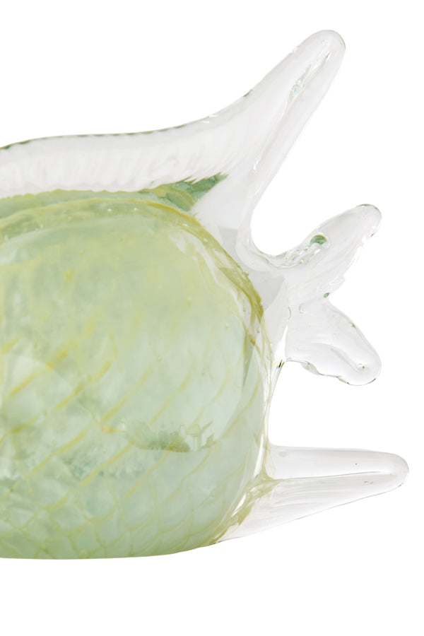 Ornament 17x5x12,5 cm FISH glass cream
