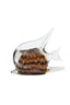 Ornament 17x5x12,5 cm FISH glass brown+cream