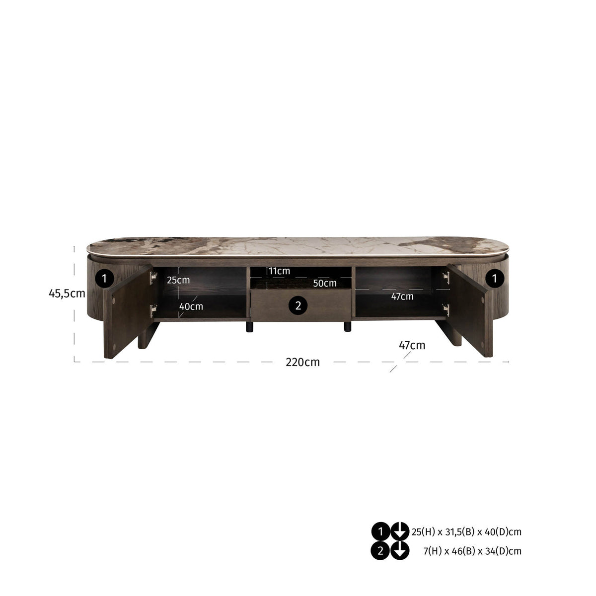 TV cabinet Langford brown 