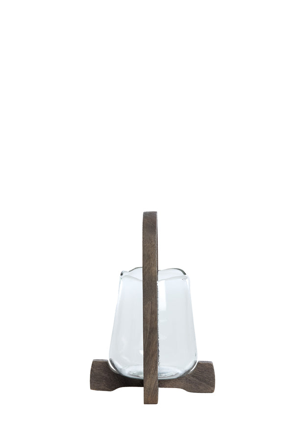 Hurricane 18x26,5 cm ANOSY glass clear+wood matt dark brown