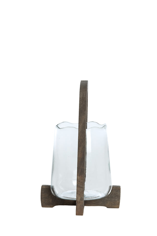 Hurricane 21,5x35 cm ANOSY glass clear+wood matt dark brown