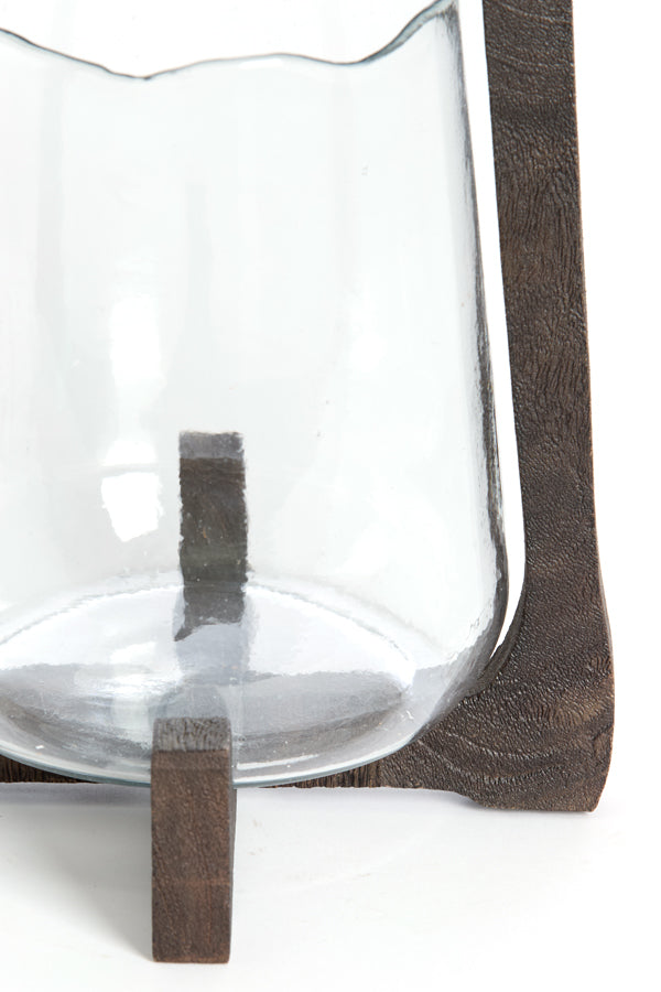 Hurricane 21,5x35 cm ANOSY glass clear+wood matt dark brown