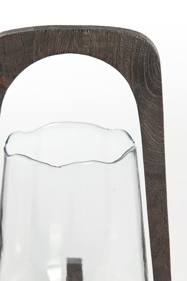 Hurricane 26x48 cm ANOSY glass clear+wood matt dark brown