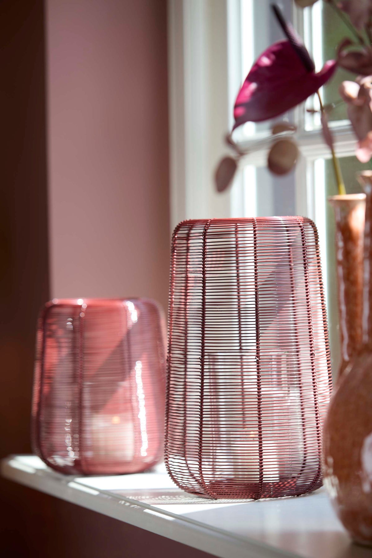 Hurricane 19,5x30 cm ADETA shiny burgundy+glass