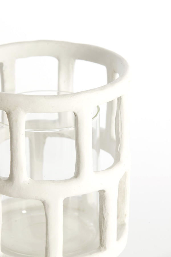 Hurricane 18,5x34,5 cm ALIMOS white+glass